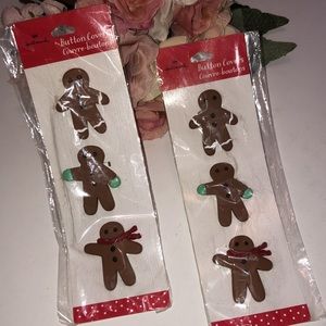 Gingerbread men Button Covers Hallmark 90s Christmas Button Covers Ginger